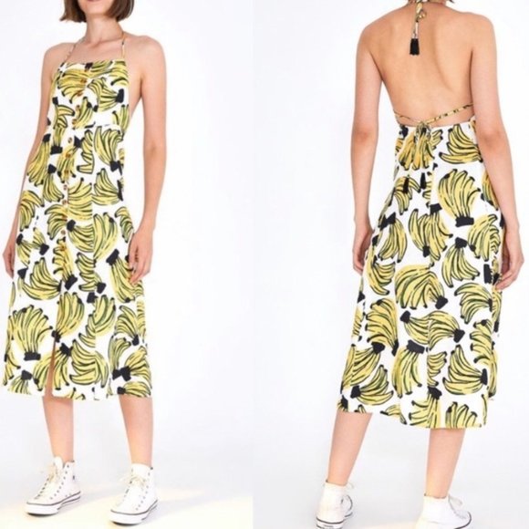 FARM Rio Dresses & Skirts - NWT FARM RIO White Bossa Banana Print Midi Dress